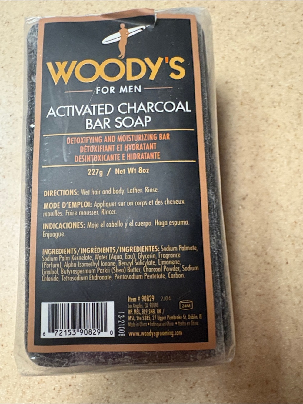 For Men Activated Charcoal Bar Soap - Black